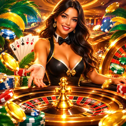 Crupiê brasileiro interagindo com jogadores em transmissão ao vivo de cassino