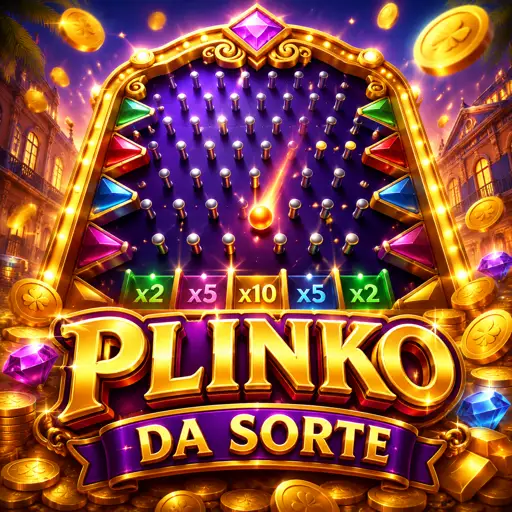 Bolinha caindo por pinos coloridos na pirâmide do plinko